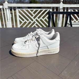 Men’s Nike Air Force 1 White Sneakers Interior - White/Gray